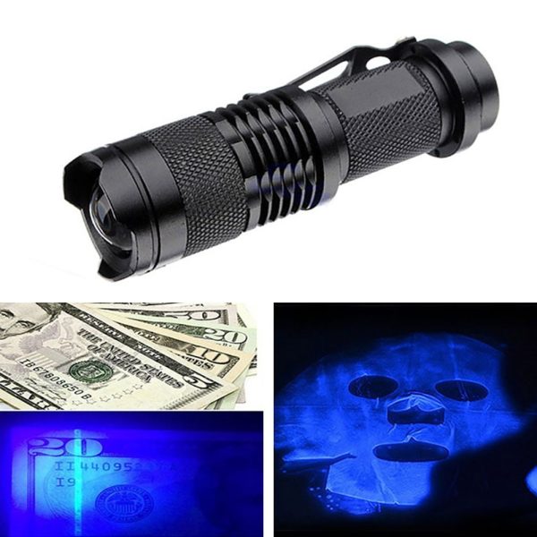 UV Flashlight Torch Light Blacklight Lamp AA Battery Powered for Marker Checker